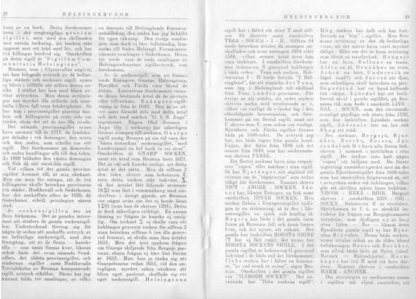 Hälsinglands landskapssigill i Hälsingerunor 1921 sid.22-23