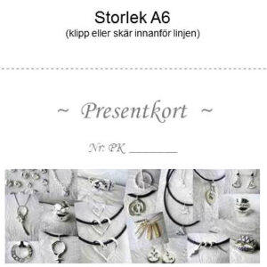 Presentkort-bild - silversmycke i äkta silver - handgjorda silversmycken från Brokig silversmycken
